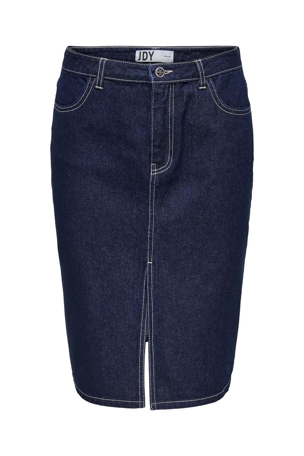 JDY - JDYbella Midi Slit Skirt - 4743708 Dark Blue Denim