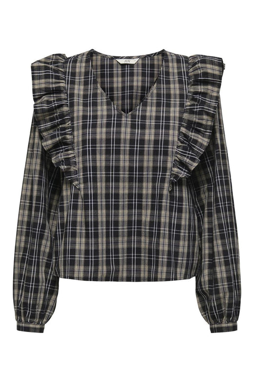 JDY - Jdydolly L/S Check Top - 4875150 Birch Black & Total Eclipse