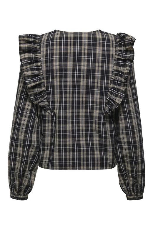 JDY - Jdydolly L/S Check Top - 4875150 Birch Black & Total Eclipse