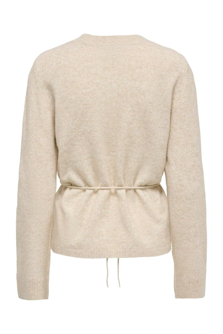 JDY - Jdyelsa Life L/S On Tie Waist Pullov Knt - 5104896 Oatmeal W. White Melange