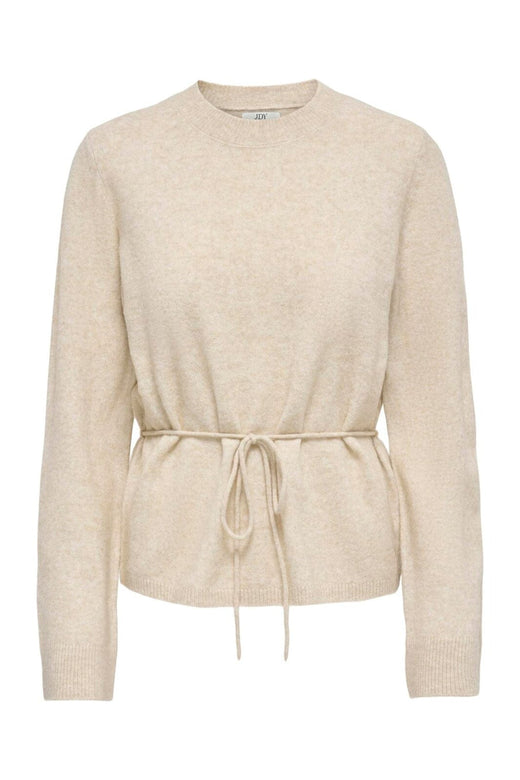 JDY - Jdyelsa Life L/S On Tie Waist Pullov Knt - 5104896 Oatmeal W. White Melange