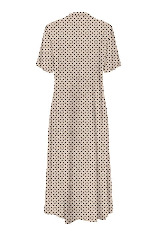 JDY - Jdyeverly S/S Midi Dress - 4997890 Tapioca Black Dots