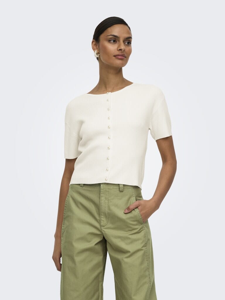 JDY - Jdygaby 2/4 O-Neck Pearl Cardigan Knt - 5049117 Cloud Dancer Cardigans 