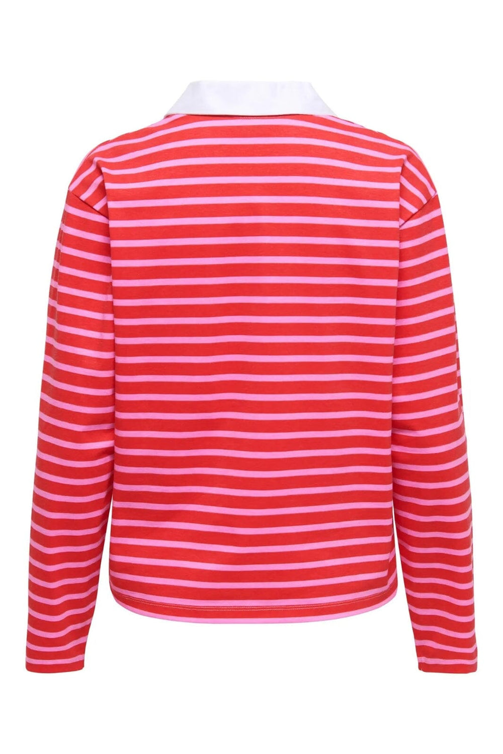 JDY - Jdyhannah Ls V-Neck Polo 15358163 - 4861144 - Mars Red Pink Lemonade