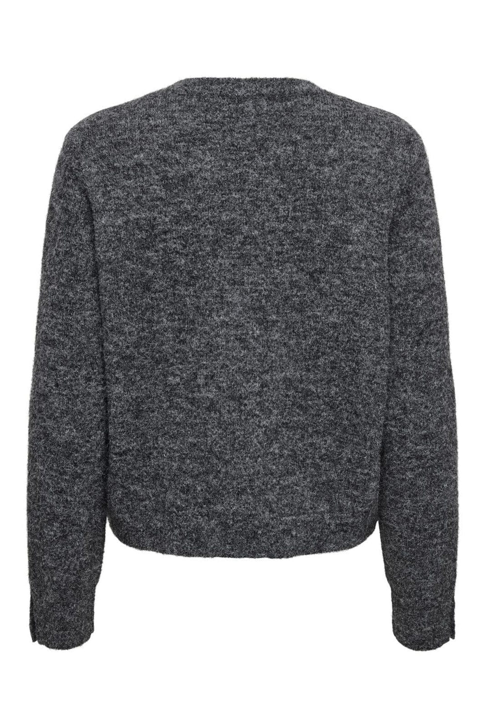 JDY - Jdyhoney Life L/S O-Neck Pullover Knt - 4890689 Dark Grey Melange