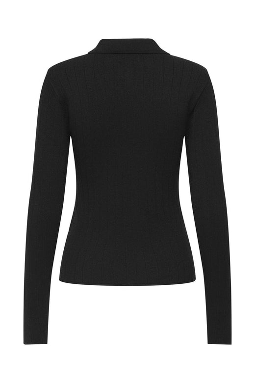 JDY - Jdykate L/S Polo Pullover Knt - 4838267 Black