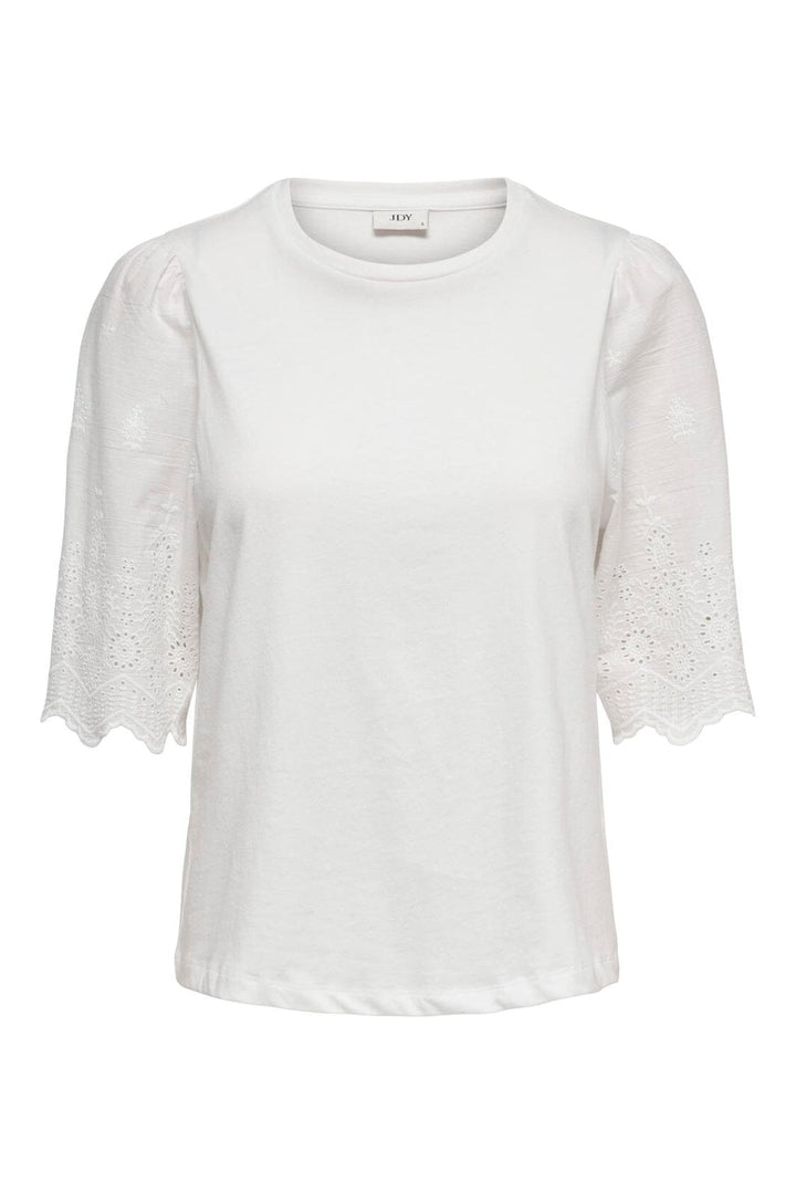 JDY - Jdylair Life S/S New Mix Top - 5021977 Cloud Dancer