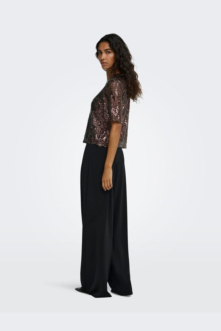 JDY - Jdylola 2/4 Sequin Top - 5110789 Rum Raisin