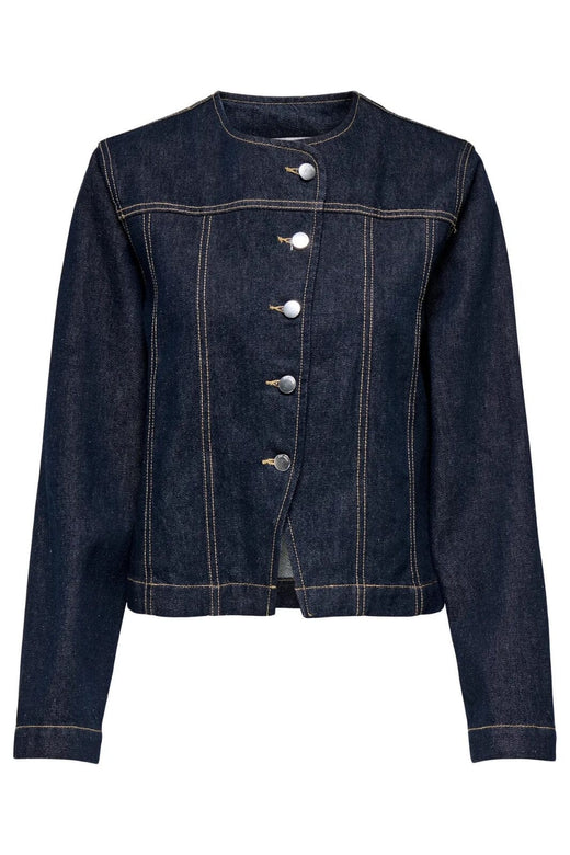 JDY - Jdylouise-Lilie Ls Button Jacket - 4889792 Dark Blue Denim Jakker 