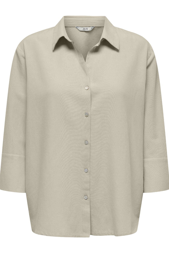 JDY - Jdylucia 3/4 Linen Shirt - 4941425 Oatmeal Skjorter 