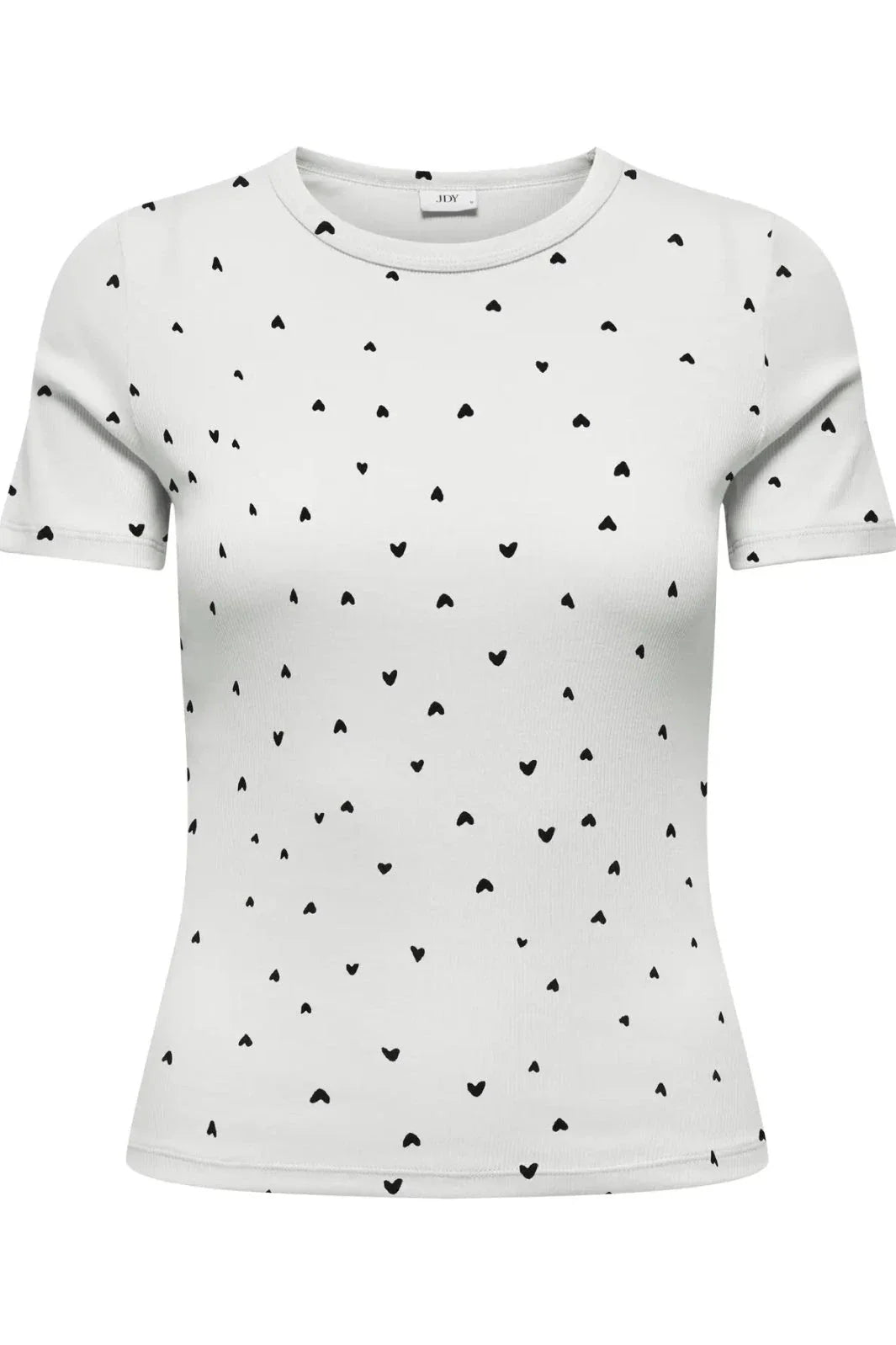 JDY - Jdylucky S/S O Neck Top - 5048815 Cloud Dancer Black Hearts T-shirts 