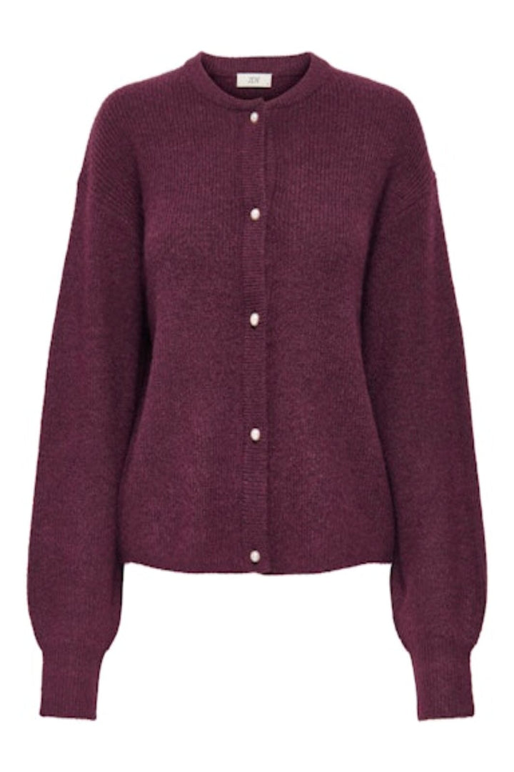 JDY - Jdylumi Life L/S Button Cardiga Knt - 4894733 Fig Melange Cardigans 