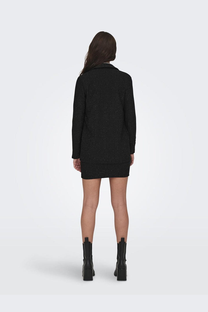 JDY - Jdymary L/S Lurex Blazer - 4625830 Black Silver Pinstripe