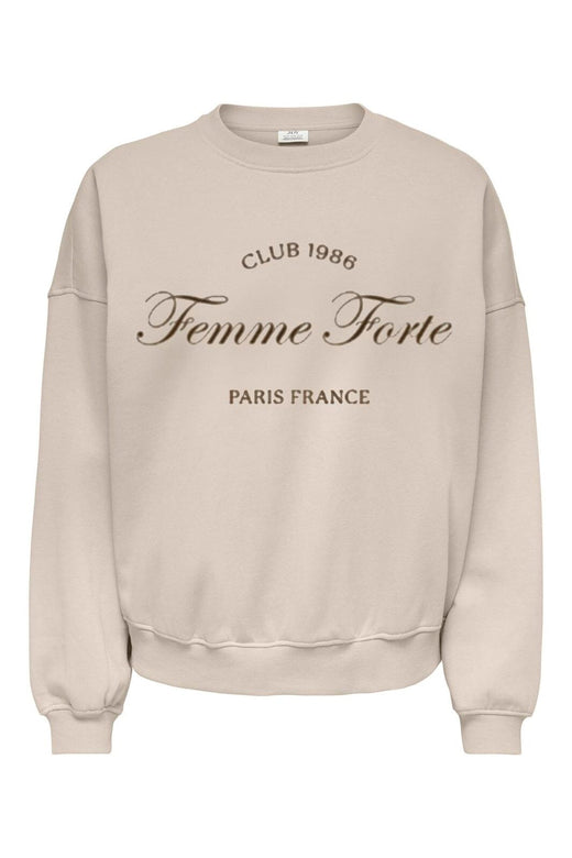 JDY - Jdymesa Life L/S O-Nk Emb Sweat - 5095481 Birch Femme Emb