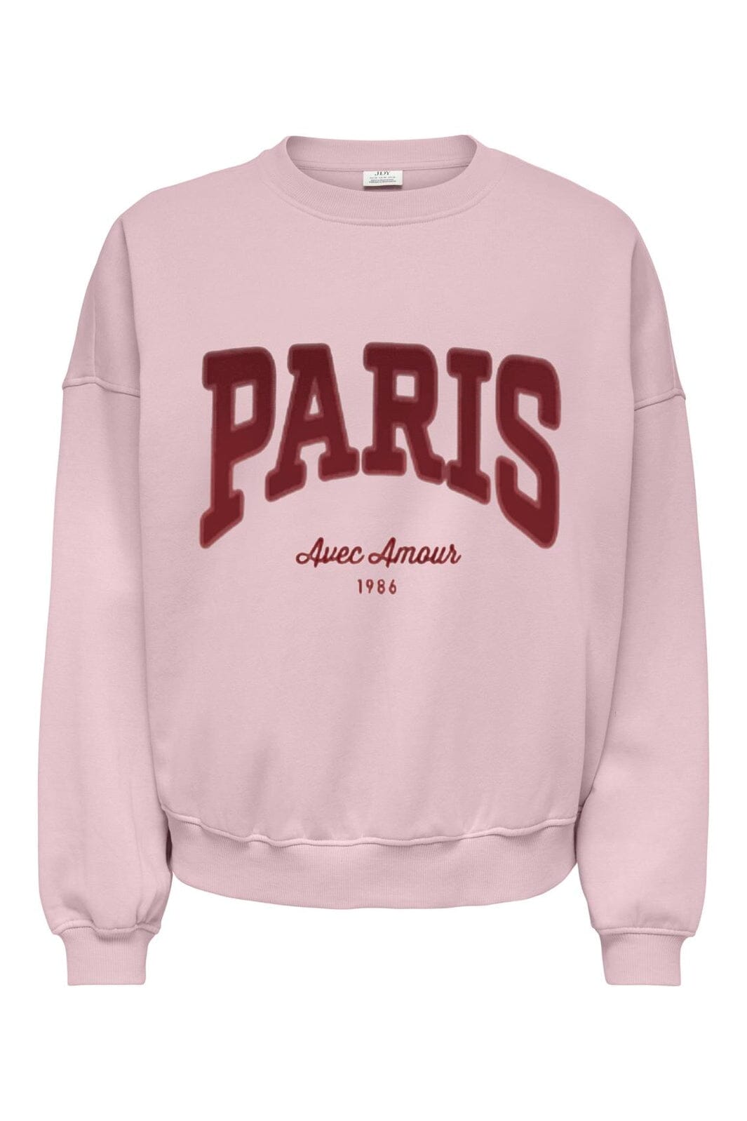 JDY - Jdymesa Life L/S O-Nk Emb Sweat - 5095975 Chalk Pink Windsor Wine + Earth Red