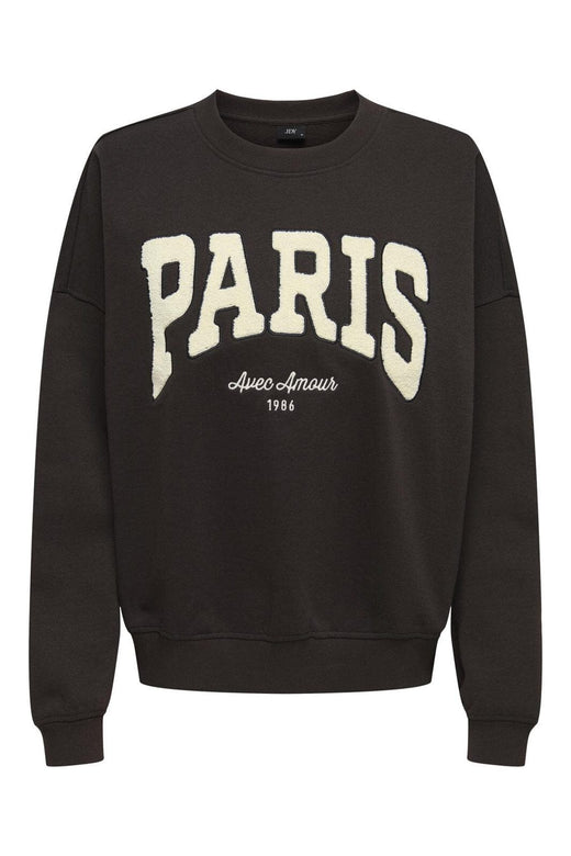 JDY - Jdymesa L/S O-Neck Emb Sweat - 4974268 Ganache Paris Cd Emb