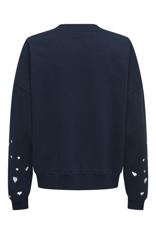 JDY - Jdymesa L/S O-Neck Emb Sweat - 4974274 Sky Captain Sleeve Heart Cd Emb