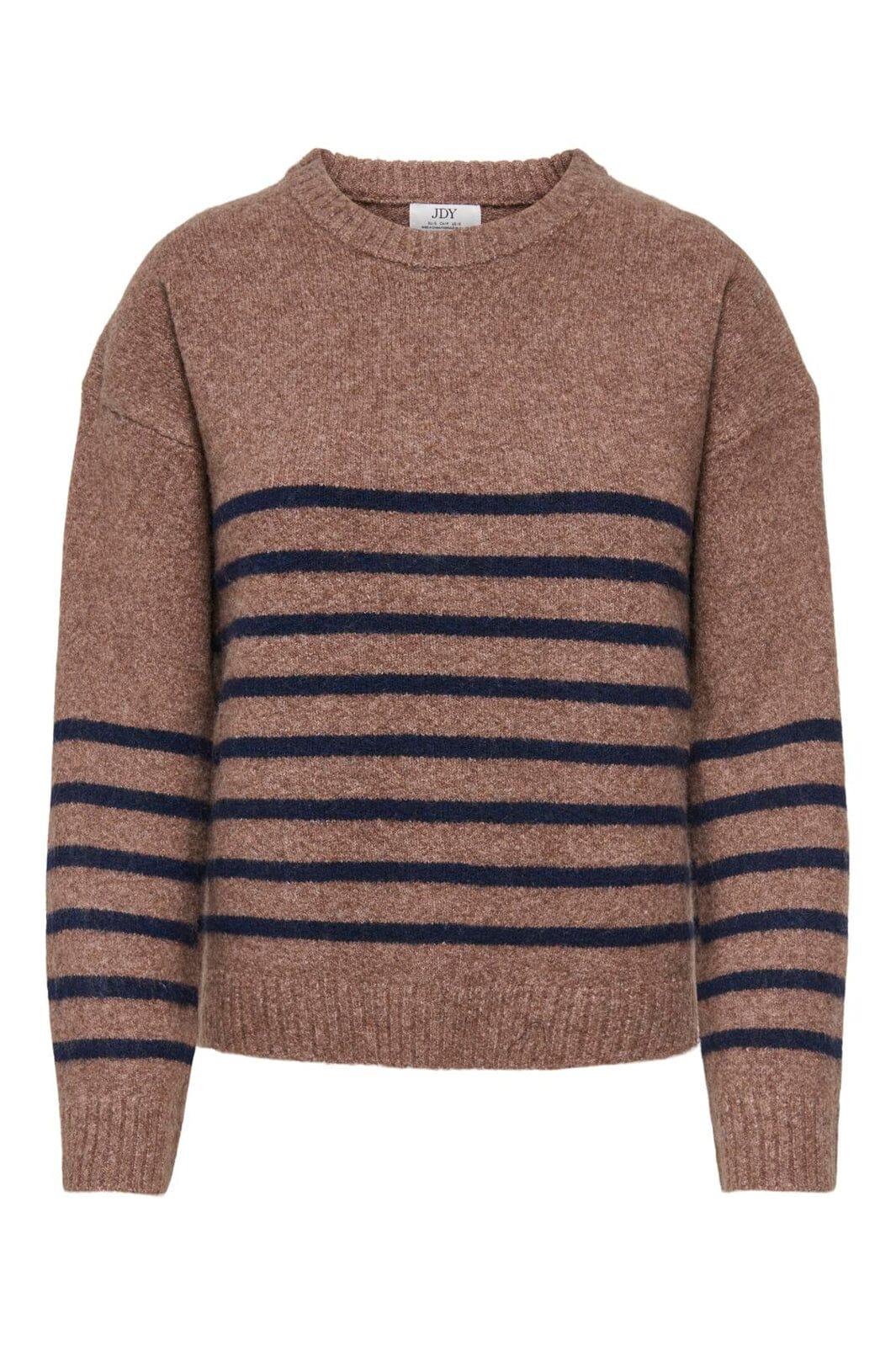 JDY - Jdyneel L/S O-Neck Stripe Pullover Knt - 5121138 Bison Black Iris Thin Stripes