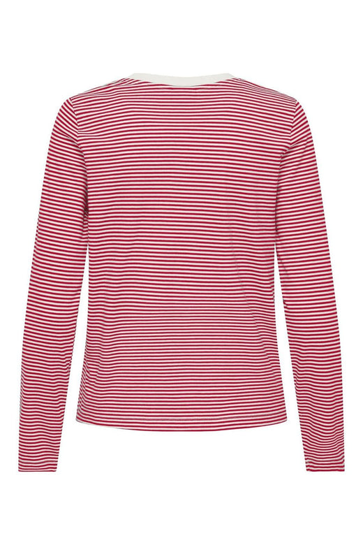 JDY - Jdypisa L/S Print Top Dia - 4935900 Cloud Dancer Ski Patrol Stripes/Bs Heart