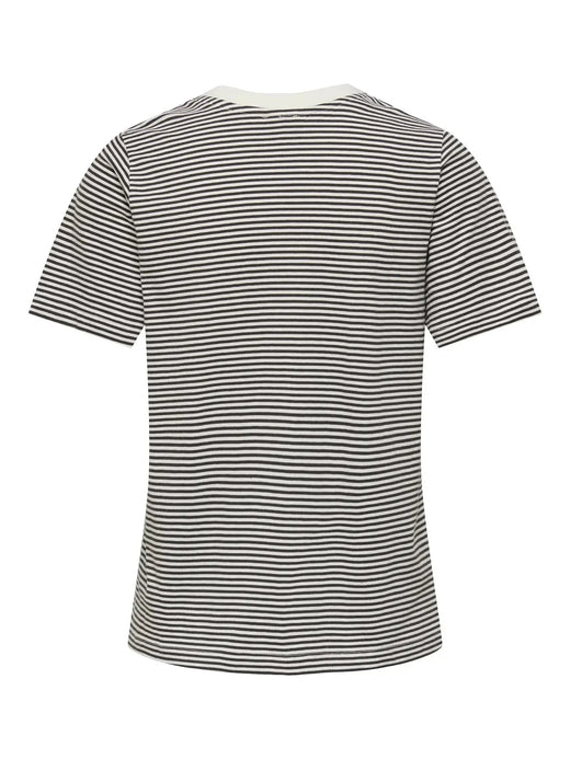 JDY - Jdypisa S/S Print Top - 4984887 Cloud Dancer Chicory Coffee Stripes And Pink Dogwood Heart T-shirts 