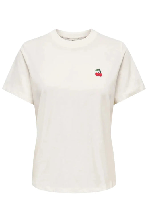 JDY - Jdypisa S/S Print Top - 4998331 Cloud Dancer Cherry T-shirts 