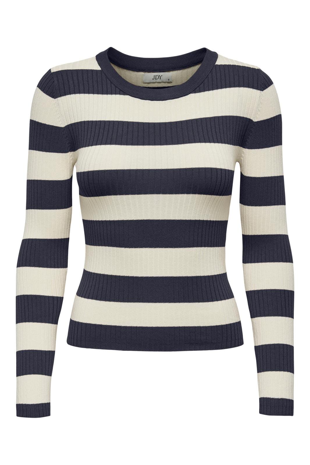 JDY - JDYplum L/S O-Neck Pullover Knt - 4338851 Sky Captain W Eggnog Stripes