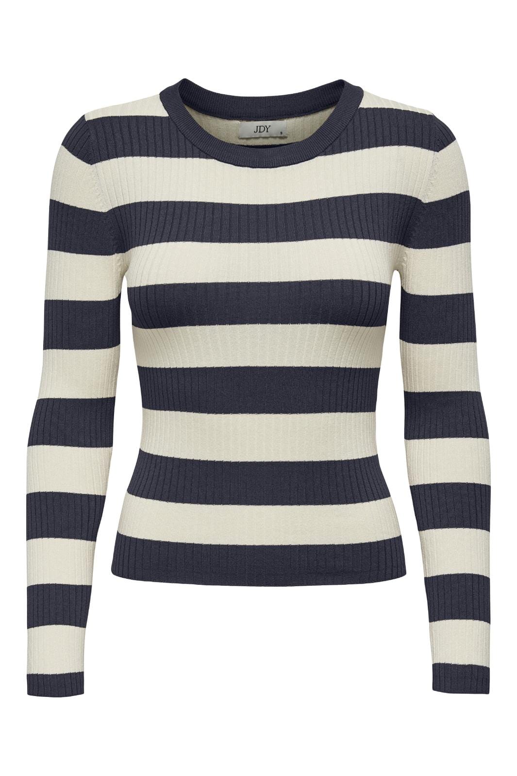 JDY - JDYplum L/S O-Neck Pullover Knt - 4338851 Sky Captain W Eggnog Stripes