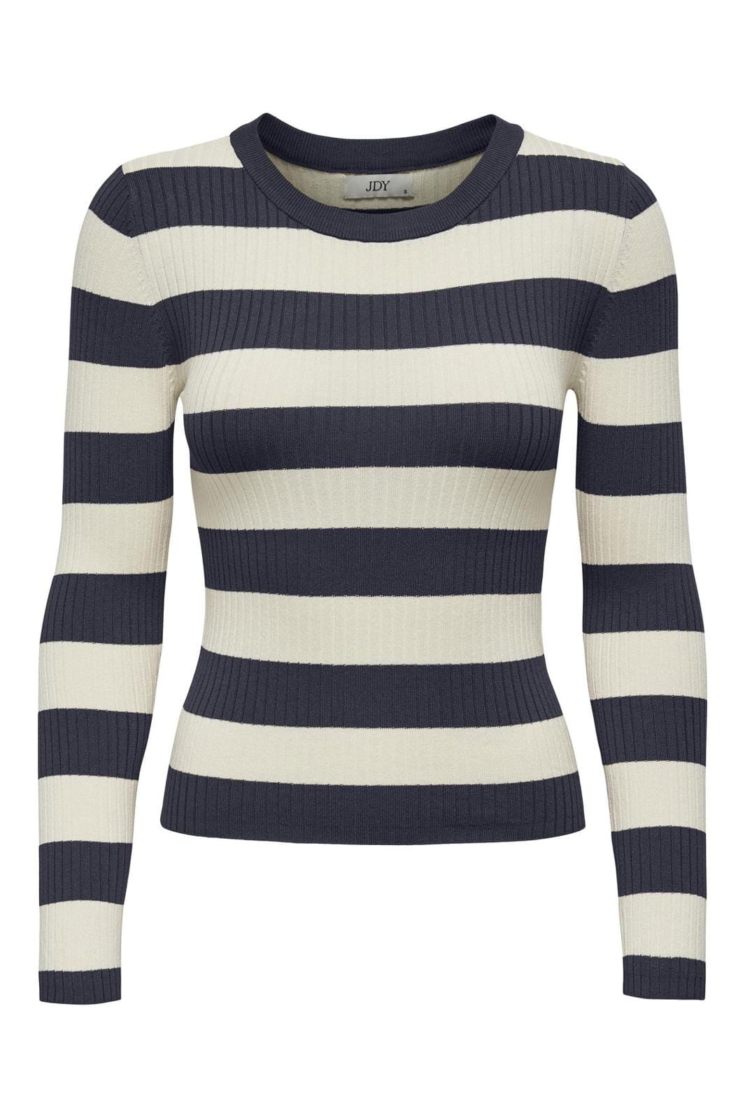 JDY - JDYplum L/S O-Neck Pullover Knt - 4338851 Sky Captain W Eggnog Stripes