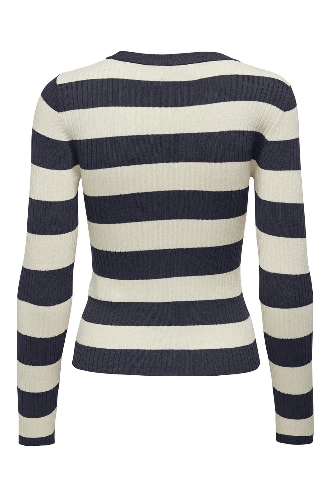 JDY - JDYplum L/S O-Neck Pullover Knt - 4338851 Sky Captain W Eggnog Stripes