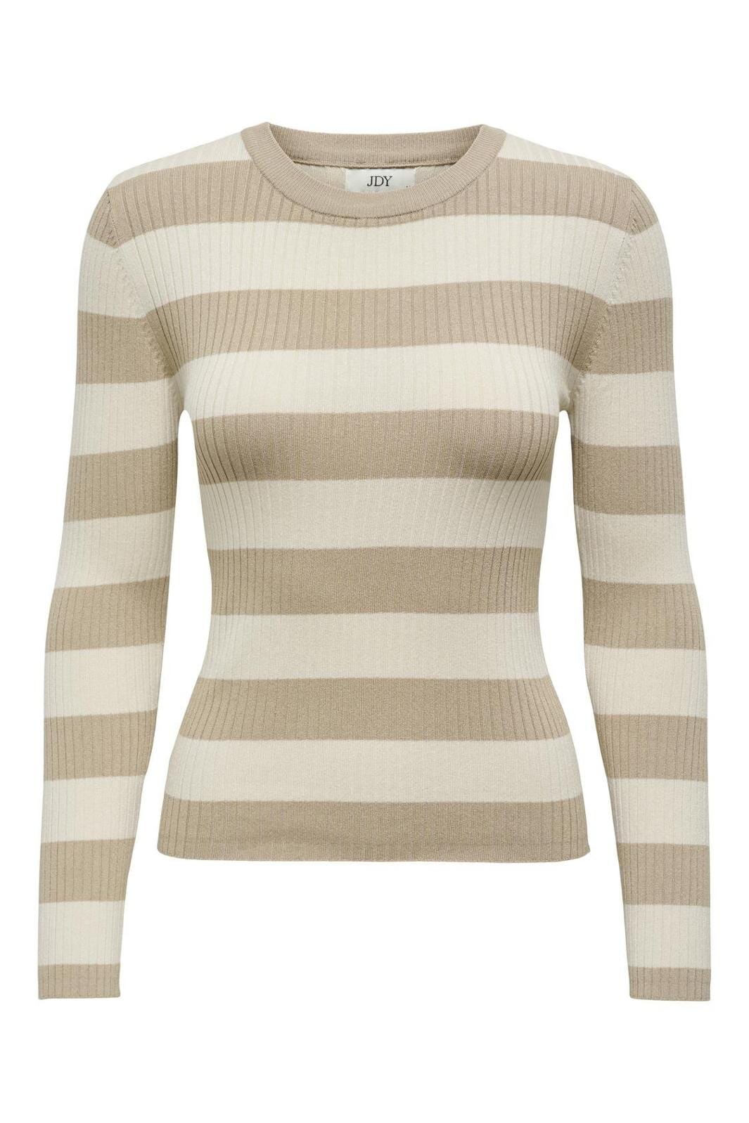 JDY - JDYplum L/S O-Neck Pullover Knt - 4512367 Humus Birch