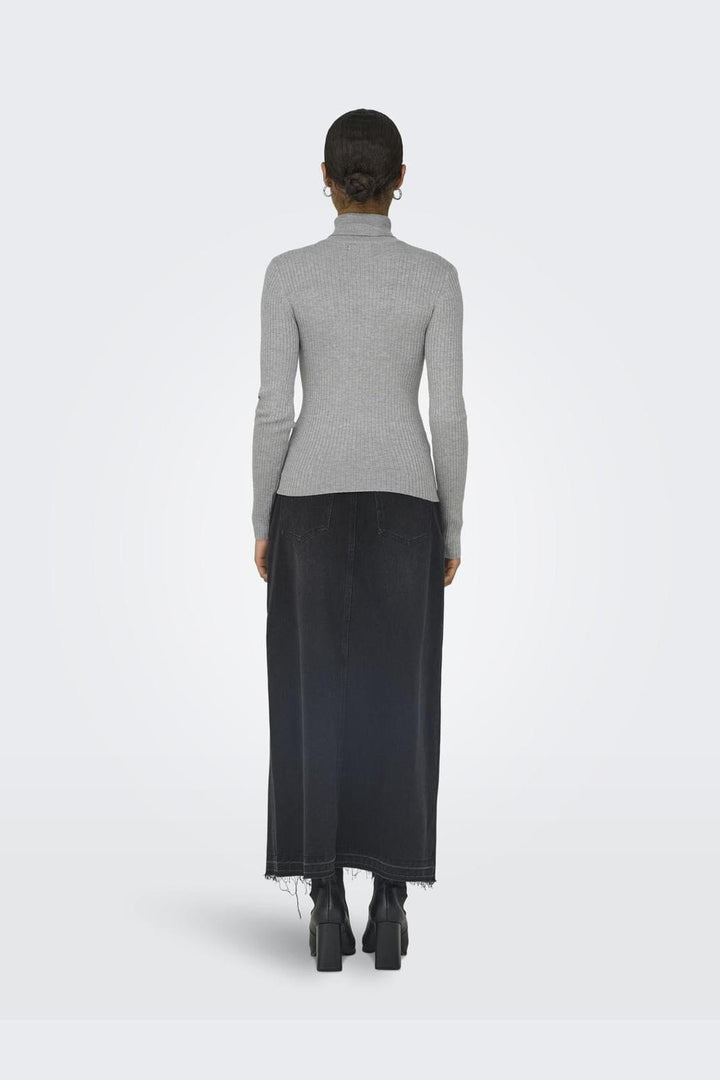 JDY - JDYplum L/S Roll Neck Pullover Knt - 4553399 Light Grey Melange