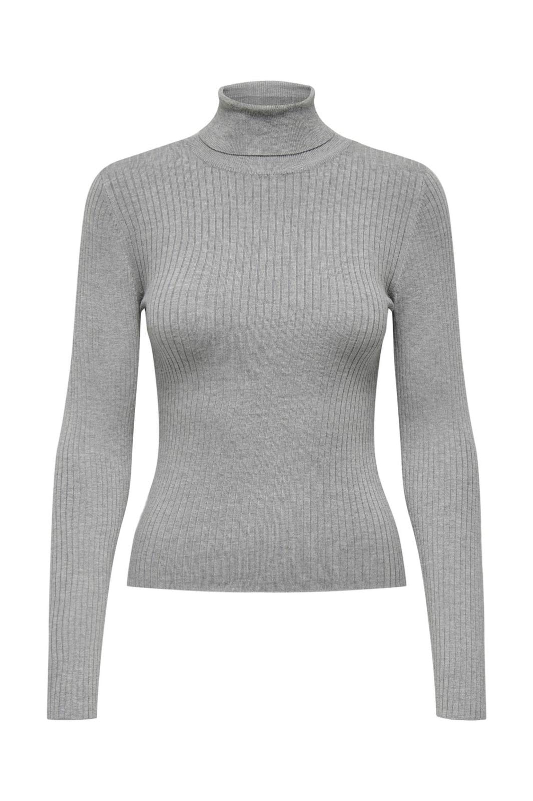 JDY - JDYplum L/S Roll Neck Pullover Knt - 4553399 Light Grey Melange