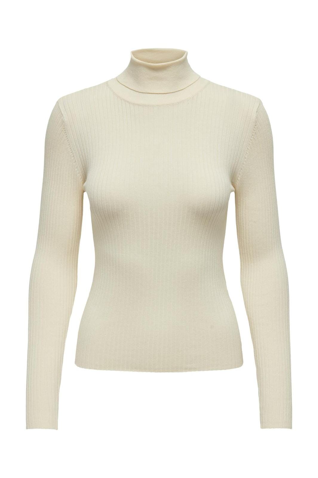 JDY - JDYplum L/S Roll Neck Pullover Knt - 4553400 Eggnog