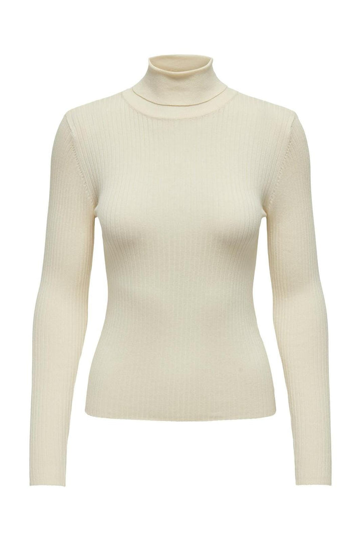 JDY - JDYplum L/S Roll Neck Pullover Knt - 4553400 Eggnog