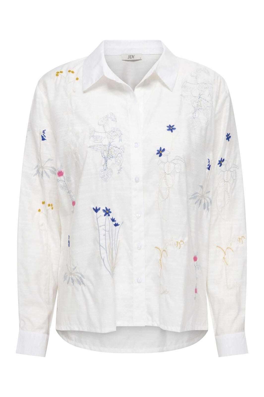 JDY - Jdyrhea L/S Loose Embroidery Shirt - 4947235 Cloud Dancer Flower Embroidery