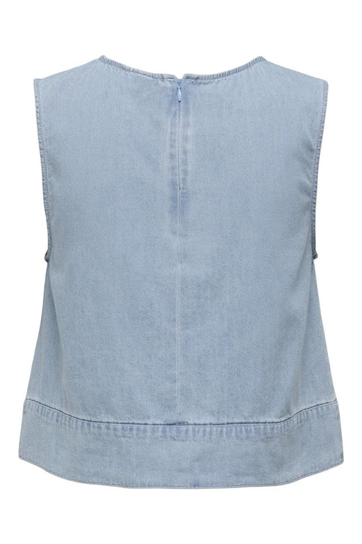 JDY - Jdysabrina Roundneck S/L Top 15351410 - 4787962 - Light Blue Denim