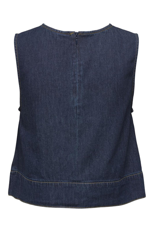 JDY - Jdysabrina Roundneck S/L Top 15351410 - 4787963 - Dark Blue Denim