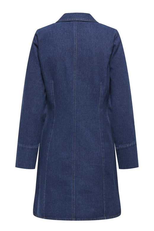 JDY - Jdysally Zip Stitch L/S Dress - 4874354 Dark Blue Denim