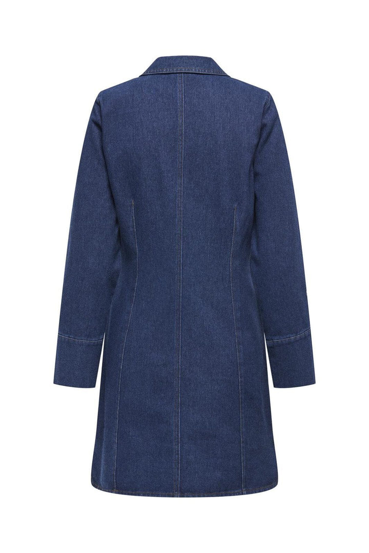 JDY - Jdysally Zip Stitch L/S Dress - 4874354 Dark Blue Denim