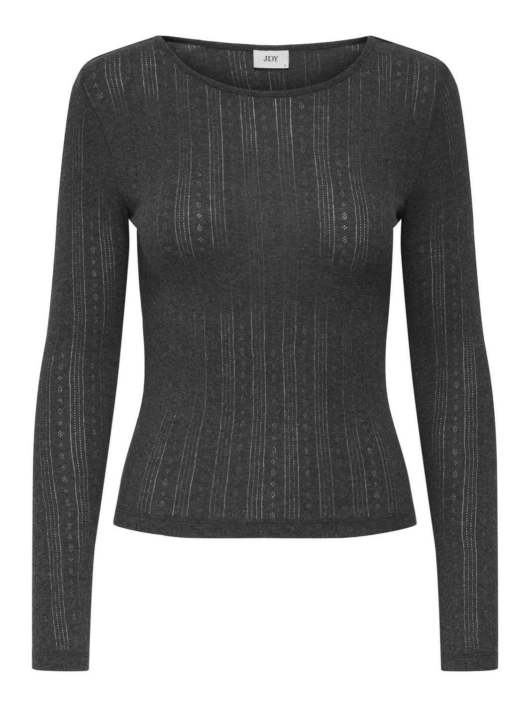 JDY - Jdysalsa Mia Life L/S O Neck Top Dia - 4845547 Dark Grey Melange