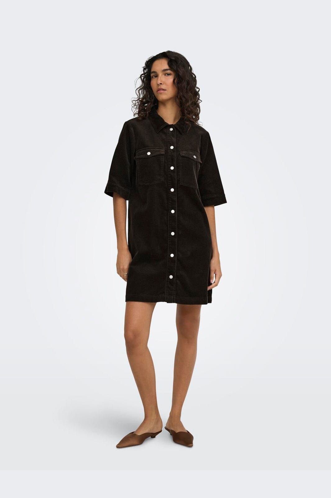 JDY - Jdyshiraz S/S Button Dress - 5002525 Chocolate Torte