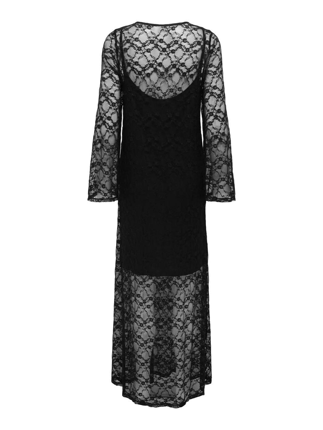 JDY - Jdysilvia L/S Lace Maxi Dress - 5070608 Black Kjoler 