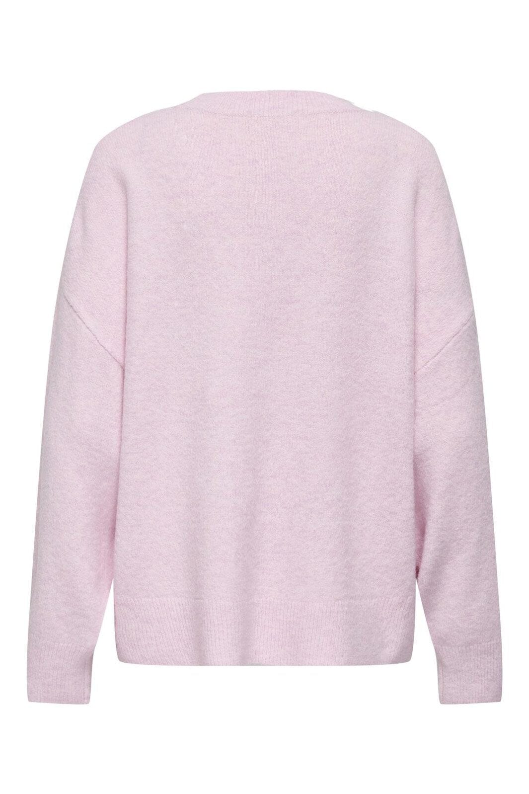 JDY - Jdysonja L/S O-Neck Pullover Knt - 4888614 Pink Lady Melange