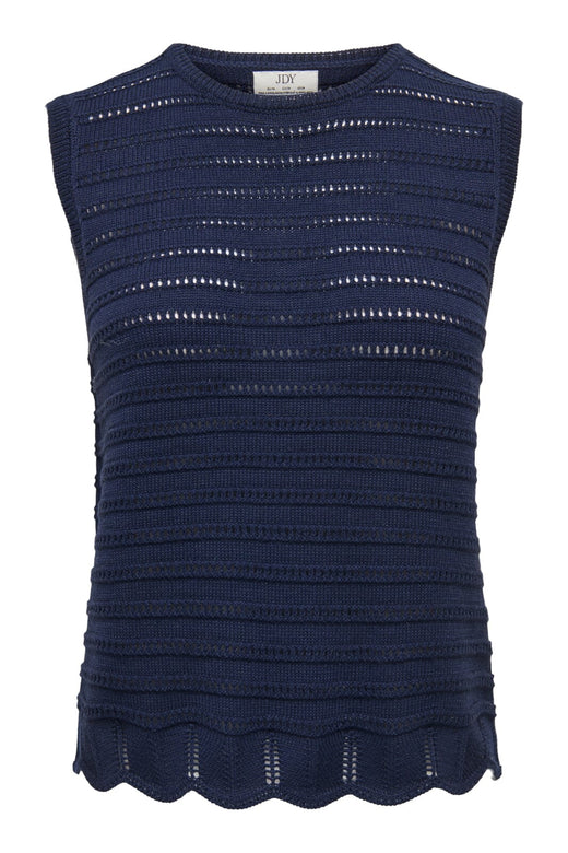 JDY - Jdytanja S/L O-Neck Top Knt - 5020386 Black Iris Toppe 