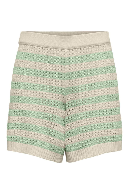 JDY - Jdytikka Shorts Knt - 4891535 Birch Birds Egg Green Stripes