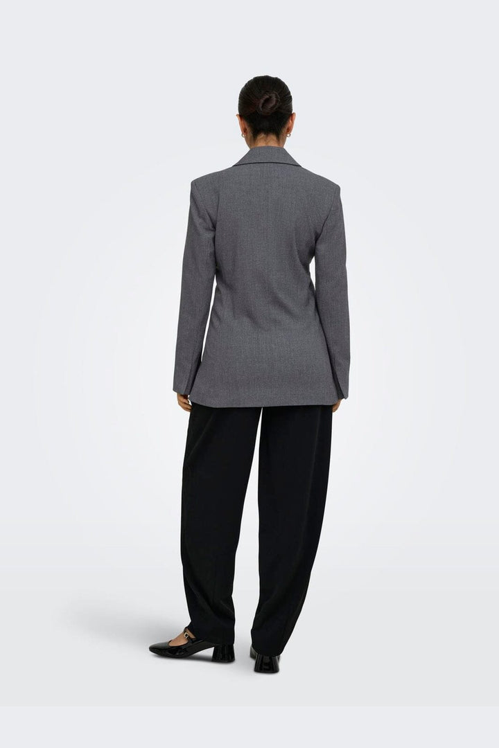 JDY - Jdyvalerie L/S Fitted Blazer - 5082542 Dark Grey Melange