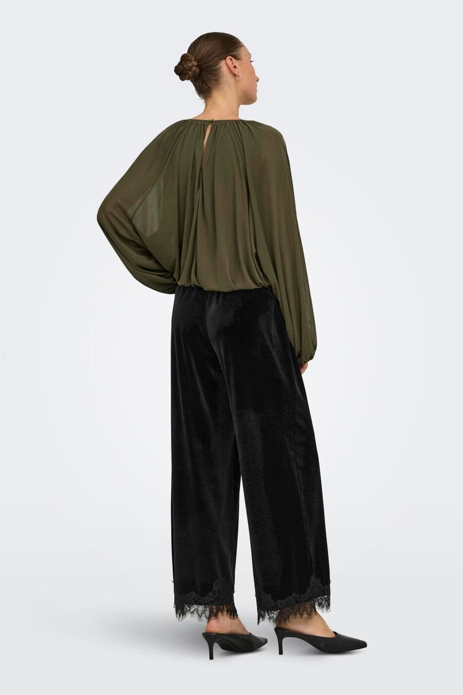 JDY - Jdyvalerie Velvet Lace Pant - 5121633 Black