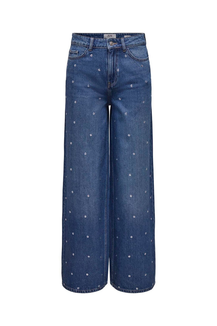 JDY - Jdyvera X-Wide Eyelet Jeans - 5169212 Medium Blue Denim