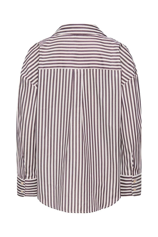 JDY - Jdyvesper L/S Lurex Shirt - 5129896 Cloud Dancer Plum Perfect & Gold Lurex