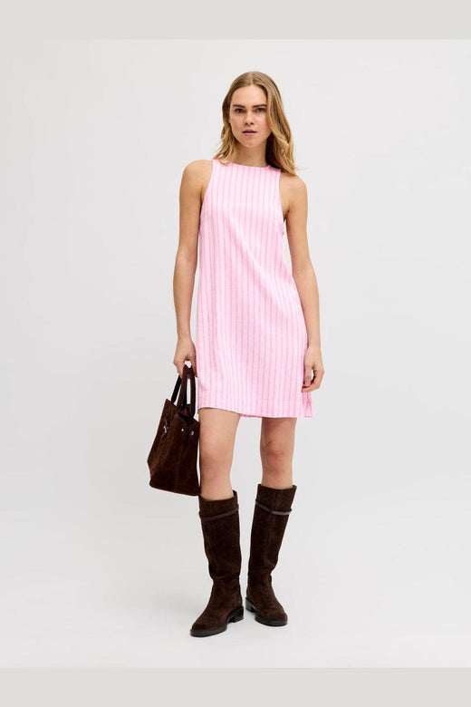 Jjxx - Jxalmira Linen Ble Short Sl Dress Ln - 4919740 Pink Lady Fiji Flower